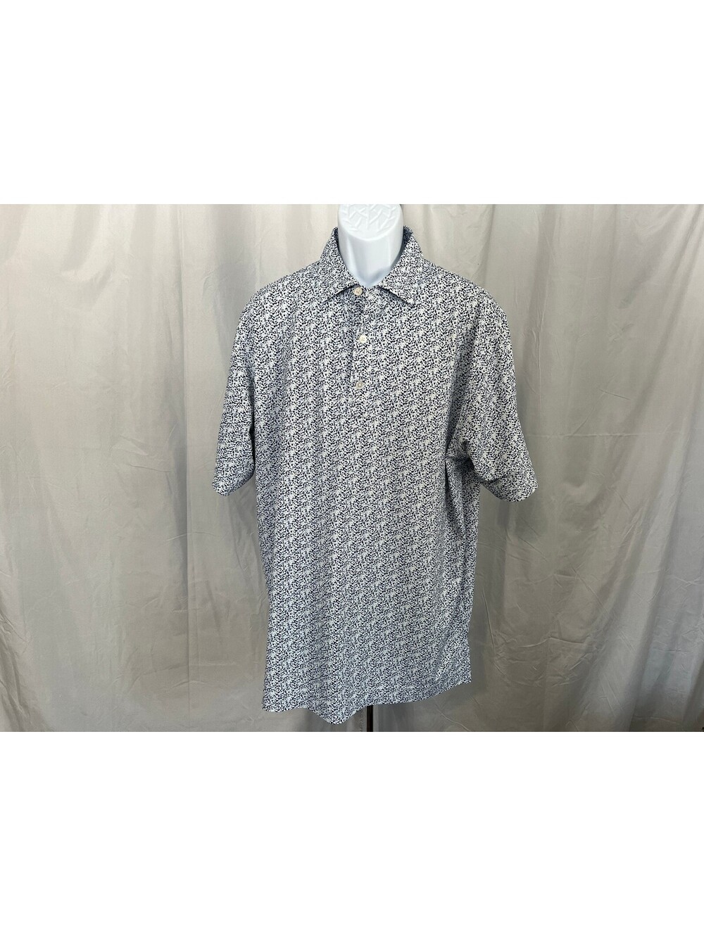 FootJoy FJ Men's White Blue Yellow Unique Print Golf Polo Shirt Large L - Picture 2 of 7